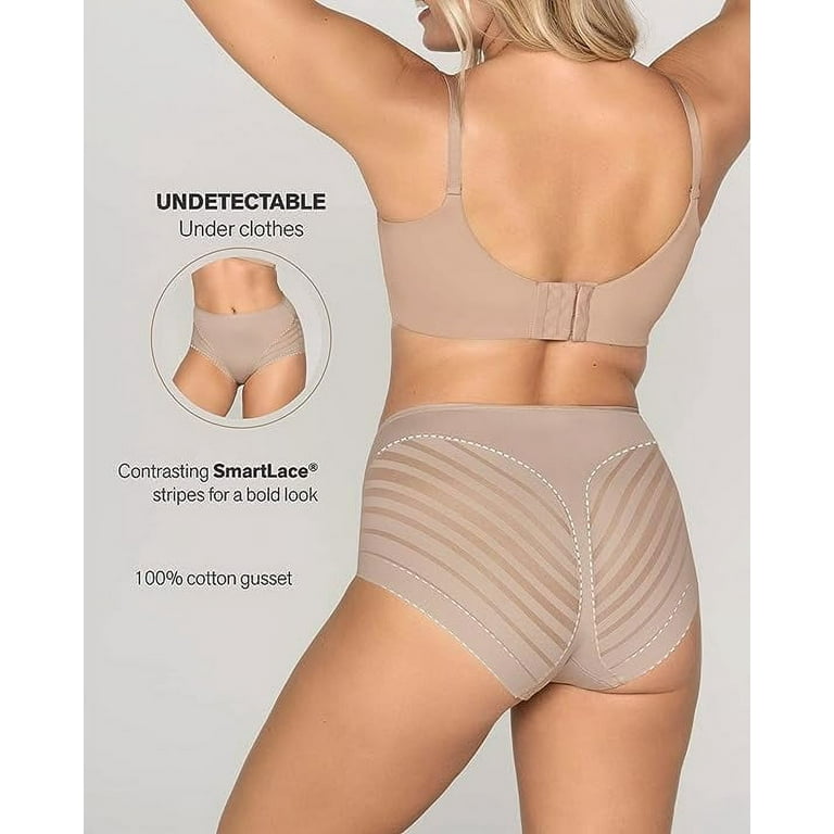 Leonisa Invisible High Waisted Tummy Control Stripe Lace Underwear