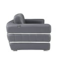 thumbnail image 5 of 75" Dark Gray Italian Leather with Chrome Accents Love Seat, 5 of 5