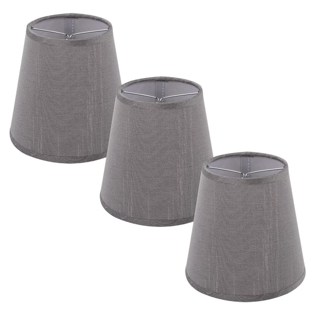 UPOUART 3pcs Transitional Lampshade Dark Grey Cloth Dust Protection for Bedroom Table Lamp