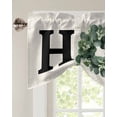 thumbnail image 3 of Tie Up Valance Curtain for Kitchen, Green Eucalyptus Leaves Black Home Quote Rod Pocket Short Curtains Adjustable Tie-Up Shade Valances, Vintage Linen Window Treatment for Bathroom Living Room Bedroom, 3 of 7