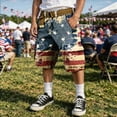 thumbnail image 2 of JAJAHO Boys Baggy Cargo Shorts Independence Day 250 Years Anniversary USA Flat Front Shorts Clothes With Multi Pockets 5-14Y, 2 of 3