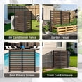 thumbnail image 6 of VEIKOUS 2 Panel Freestanding Privacy Screen W/Metal Stakes, 60"H × 78"L 4-Sided Posts for Garden, Pool, AC, Brown, 6 of 18