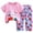 Pink, variant on AUNVITO Boys Girls Spring Casual Cute Short Sleeve Pullover and Pants Outfit Set Kids Clothing