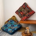 thumbnail image 3 of Velvet Chair Seat Cushions for Kitchen Dining Room Chairs Boho Printed Chair Pad with Ties Soft and Comfortable Square Chair Cushion 16"x16", 3 of 14