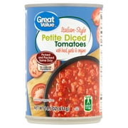 Great Value Italian-Style Petite Diced Tomatoes with Basil, Garlic and Oregano, 14.5 oz Can