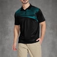 thumbnail image 2 of WRKEKC Mens Short Sleeve Button Down Shirts Geometric Print Short Sleeve Button Lapel Top Modern Graphic Smart Casual Style, 2 of 5