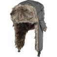 thumbnail image 1 of Gorro con orejeras unisex de piel sintética, impermeable, para cazar en invierno, color gris, 1 of 4