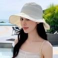 thumbnail image 3 of SikaFu New Fisherman Hat Girl Summer Version Of The Version Of The Tide Brand Printed Solid Color Versatile Sunscreen Hat, 3 of 8