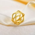 thumbnail image 4 of Womens Wedding 9.5mm Gold Plating Stainless Steel Hollow Irregular Ring Size 6-9, 4 of 7