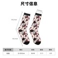 thumbnail image 3 of Balery Retro Red Black Roses Calcetas Largas con Estampado para Hombre y Mujer – Suaves y Transpirables, Talla Única (US 5-11), 3 of 6