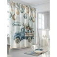 thumbnail image 5 of Blue Truck Christmas Waterproof Fabric Shower Curtain, Xmas Balls Snowflake Vintage Shower Curtain for Bathroom Curtains Bathtubs Hotel Washable Shower Curtains with 12 Hooks Standard 66x72, 5 of 6
