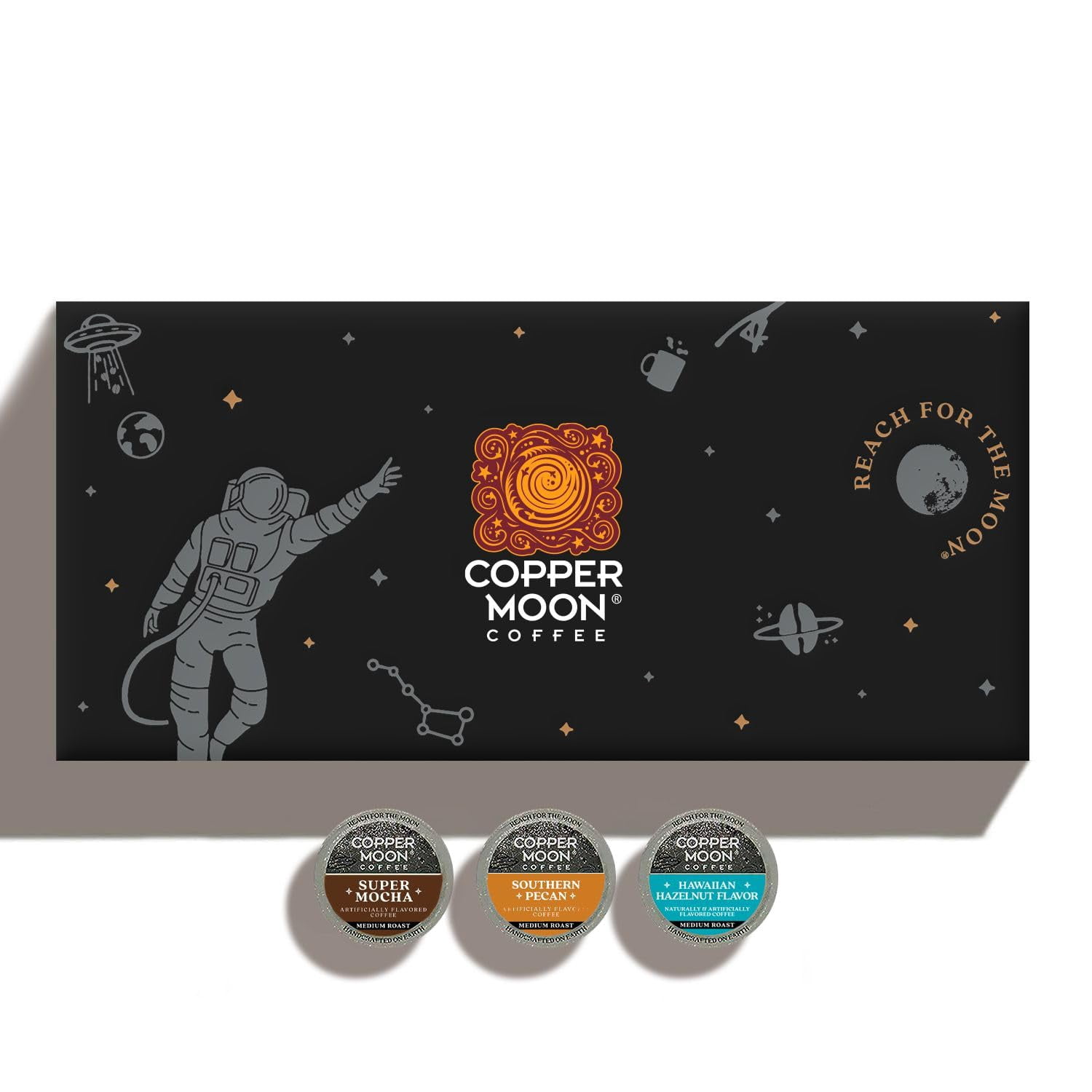 Copper Moon Single Serve Coffee Pods for Keurig K-Cup Brewers, Flavored Variety Pack (20 ea: Hawaiian Hazelnut, Southern Pecan, Super Mocha) 60 Count
