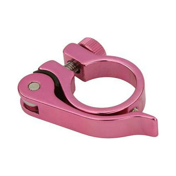 Alloy Seat Post Clamp Outer Diameter 28.6mm Quick Release, (Pink)