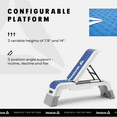thumbnail image 6 of Reebok Fitness Delta Deck Multipurpose Adjustable Weight Bench Aerobic Strength Training Incline and Decline, White/Blue, 6 of 7