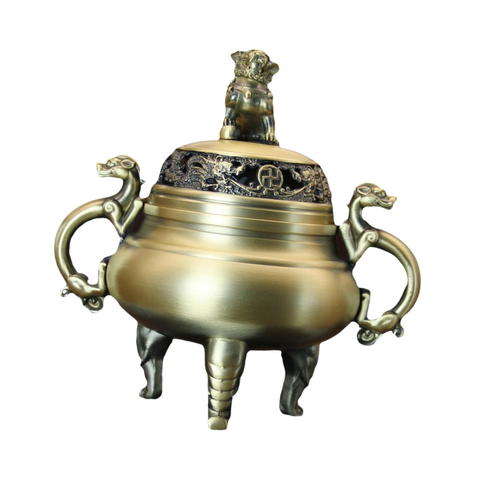 WLPZXP Chinese Incense Burner Brass Incense Holder Censer Fengshui Decoration for Hotel