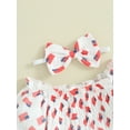 thumbnail image 6 of Musuos Baby Girls 4th of July Outfits 6M 12M 18M 24M Short Sleeve Flag Print Romper + Headband Set Newborn Independence Day Clothes, 6 of 10