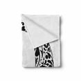 thumbnail image 2 of Letter O Soft Flannel Fleece Throw Blanket, Monochromatic Design Uppercase O with Classical Leaf and Flower Natural Motifs, Cozy Plush for Indoor and Outdoor Use, 70" x 90", Black White, by Ambesonne, 2 of 6