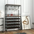 thumbnail image 4 of Gymax 32 Bottles Wine Rack Rustic Wine Storage Holder Freestanding W/ Glass Holder, 4 of 10