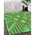 thumbnail image 3 of Ahgly Company Machine Washable Indoor Rectangle Transitional Neon Green Area Rugs, 5' x 7', 3 of 7