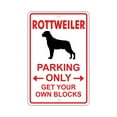 thumbnail image 1 of Rottweiler Dog Owner Parking Only Novelty Aluminum Metal 18"x24" Sign, 1 of 1