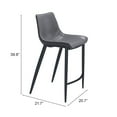 thumbnail image 5 of Magnus Counter Stool Dark Gray & Black Counter Stool, Modern Style, Plush and durable faux leather fabric, Plywood, Indoor Bar, 5 of 10