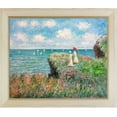 thumbnail image 2 of La Pastiche Claude Monet 'Cliff Walk At Pourville' Hand Painted Oil Reproduction, 2 of 5