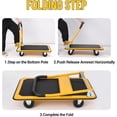 thumbnail image 4 of Acekid Platform Truck Cart 660 LBS Load Capacity, Foldable Steel Hand Push Dolly with 5inch TPR Wheels, Heavy Duty Flatbed Hand Cart 36inch x 24inch, 4 of 7