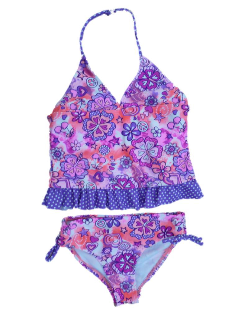 blue pink white polka 2-3/3-4 NEW girls hearts Sunsafe Swimsuit Surfsuit UV 40 