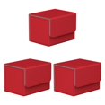 thumbnail image 1 of Vogacara Caja de almacenamiento de tarjetas comerciales Organizador portátil de gran capacidad Estuches para juegos Protectores Contenedor universal Rojo 3piezas Vogacara CBP255155, 1 of 6