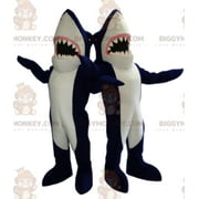 2 BIGGYMONKEY™s mascot giant blue and white sharks