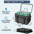 thumbnail image 2 of OPUX Cooler Bag, 60 Cans Insulated Soft Collapsible Portable Cooler, Soft Sided Leakproof Cooler for Beach Camping with Shoulder Strap, Ice Chest for Travel Road Trip Picnic, Charcoal Gray, 2 of 9