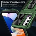 thumbnail image 4 of SaniMore for Samsung Galaxy A13 5G Stand Case, Slide Camera Cover 360 Degree Rotating Kickstand Magnetic Car Mount Hybird Tri-layer Rugged Shell Military-grade Shockproof Anti-drop Cover, Darkgreen, 4 of 10