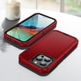 thumbnail image 6 of Feishell for iPhone 14 Pro Max Rugged Triple-Layers Case, Hybrid PC+TPU Shockproof Heavy Duty Cover, Military Grade Drop Resistant Lens Protection Case for iPhone 14 Pro Max,Red, 6 of 8
