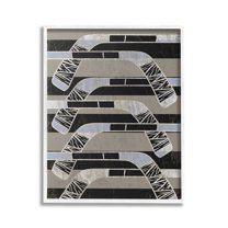 Stupell Industries Modern Hockey Sticks Sports Painting White Framed Art Print Wall Art, 16 x 20