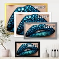 thumbnail image 4 of Designart 'Woman Lips With Black Lipstick Blue Diamonds' Modern Framed Art Print, 4 of 4