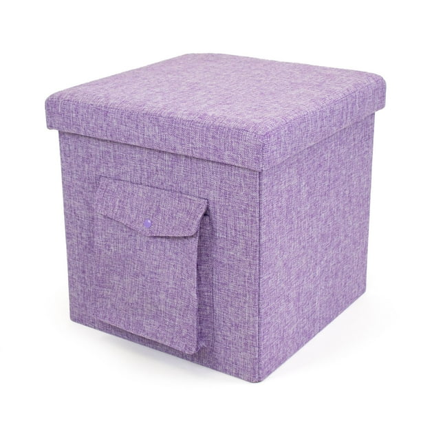 Humble Crew 15 x 15 x 15 Folding Storage Ottoman Cube with Exterior