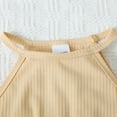 thumbnail image 4 of NZRVAWS Little Baby Girl Outfit Set Halter Off-Shoulder Solid Color Top and Ribbing Pants Set Baby Girl Clothes 5-6 Years, 4 of 8