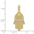 thumbnail image 2 of 14k Yellow Gold Solid Textured Polished Hand Of God Pendant Necklace Measures 25x14mm Wide - Pendant for Women, 2 of 2