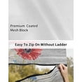 thumbnail image 6 of 4th of July RV Awning Sun Shade Screen 9'X15.3' America Patriotic Flower Mesh Sunscreen Wood Grain Awning Shade Screen with Zipper UV Blocker Completed Kits for RV Motorhome Camper Trailer, 6 of 7