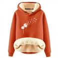 thumbnail image 2 of Lined Hoodies for Women 2025 Winter Long Sleeve Thick Graphic Hooded Sweatshirt Pullover Tops, 2 of 3
