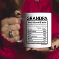 thumbnail image 5 of Grandpa Nutritional Facts Label Coffee Mug - 11oz Cup for Granddads, Grandfather, Papa, Papi, Granddaddy from Family, Grandchildren, Son, Daughter, 5 of 7