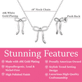 thumbnail image 2 of Cate & Chloe Lola 18k White Gold Plated Ribbon Bow Drop Jewelry Set, Gift for Women, 2 of 11