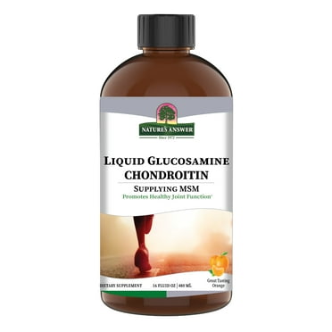 Nature's Answer Liquid Glucosamine and Chondroitin Liquid with MSM, Natural Orange Flavor, Supports Joint Health, 16oz