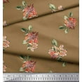 thumbnail image 2 of Soimoi Tissu en Poly Georgette Imprimé Floral Feuilles & Lys au Mètre 42 Pouces de Large, 2 of 6