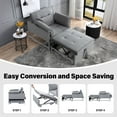 thumbnail image 4 of AENKYO 3-in-1 Convertible Sleeper Chair Bed with Adjustable Backrest, Velvet Chaise Lounge Sofa for Small Spaces, Gray, 4 of 8