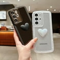 thumbnail image 2 of Compatible with Samsung Galaxy S21 Ultra Phone Case Women Cute 3D Love Heart Case Camera Lens Protection Soft Shockproof Clear Case for Galaxy S21 Ultra 6.8 inch (Black), 2 of 10