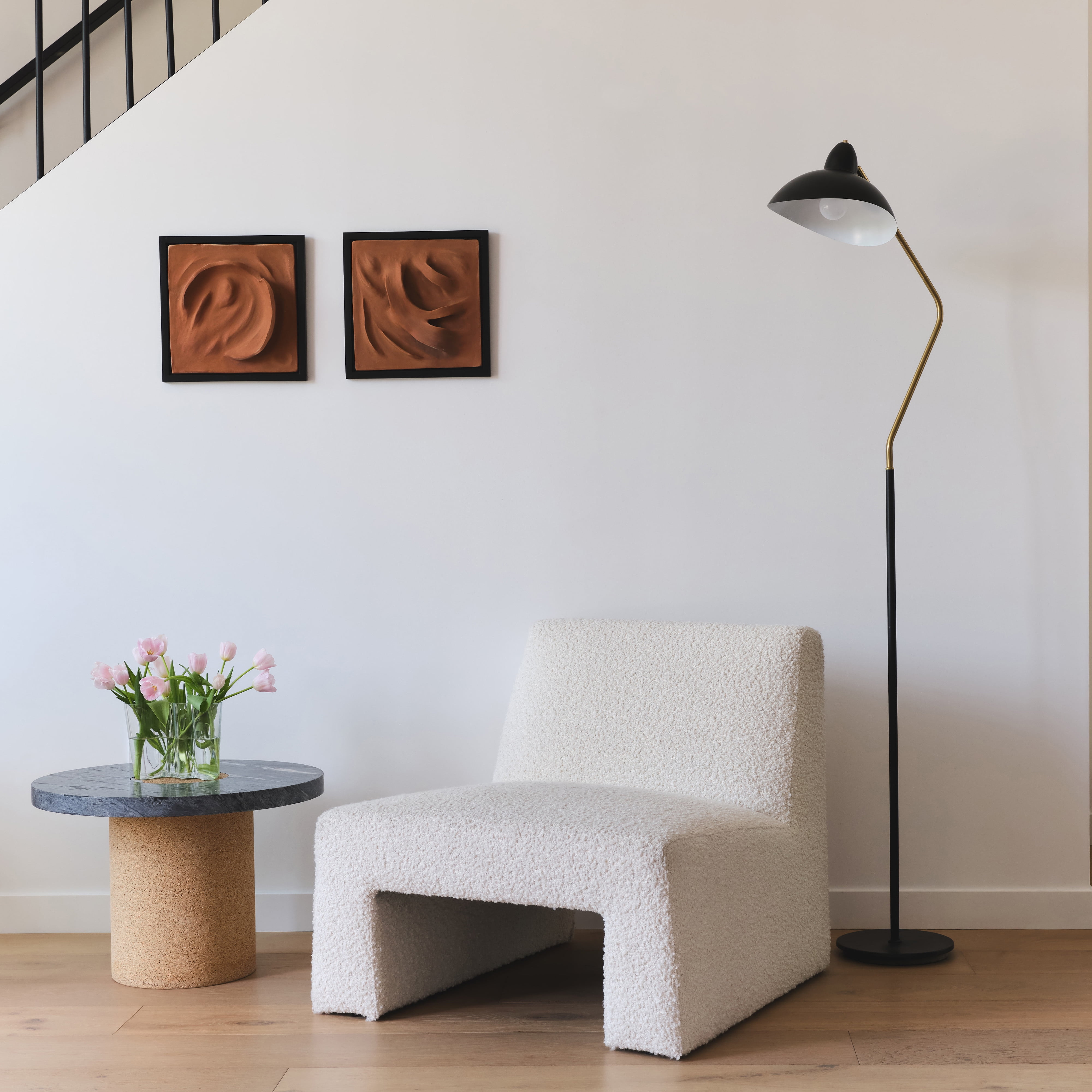 Brightech Swoop 69" LED Floor Lamp, Tall Lamp with Adjustable Head, Modern Lamp for Living Rooms & Offices, Standing Lamp with Heavy Base for Bedrooms, Stunning Living Room Decor