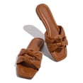 thumbnail image 4 of Itsun Sandals Women Slip and Slide, Womens Flat H-Band Slide Sandal Flat Sandal Brown, 4 of 5