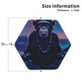 thumbnail image 3 of Gaeub Starry Sky Meditating Chimpanzees Print 6 Pcs Leather Coasters for Drinks ,Drink Coasters Sets,Drink Table Cup Coasters for Living Room Kitchen Coffee Decor,Hexagon, 3 of 7