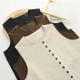 thumbnail image 5 of JGGSPWM Women's Linen Vest Summer Sleeveless Scoop Neck Waistcoat Lightweight Work Casual Cotton Blazer Vest Yellow M, 5 of 6